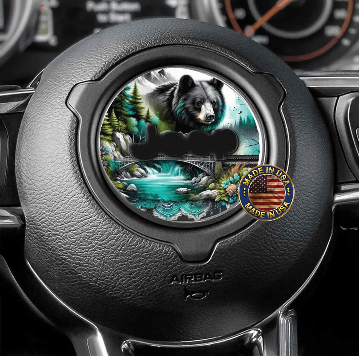 Bear Design Steering Wheel Decal – Model 156