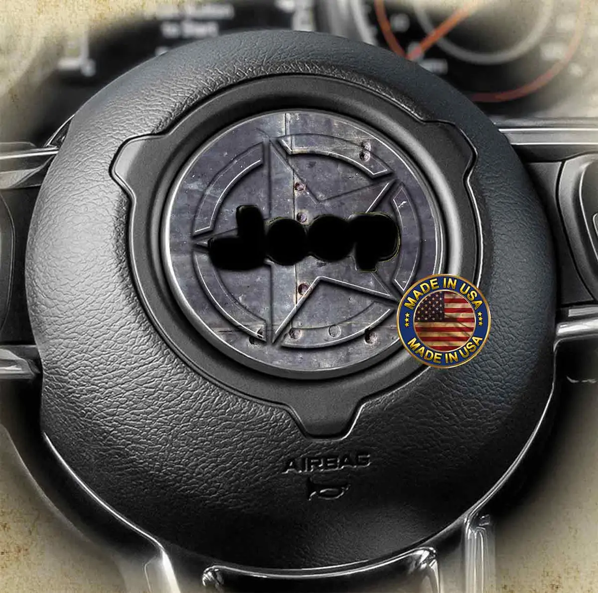 Oscar Mike Star Steering Wheel Decal – 235mm Diameter