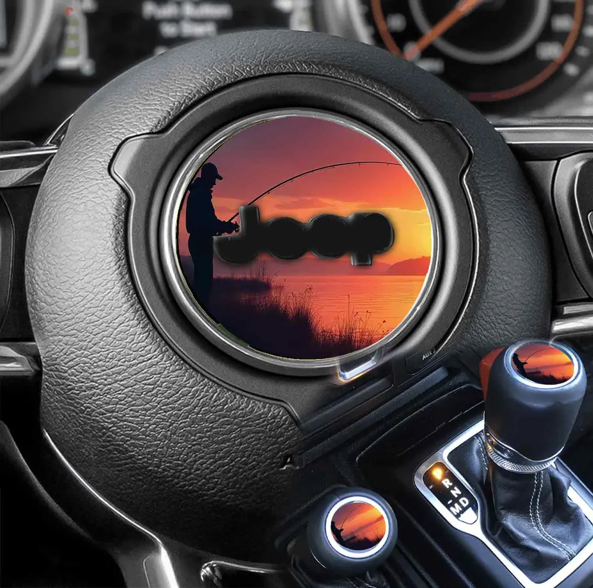 Custom Fishing Design Steering Wheel Decal