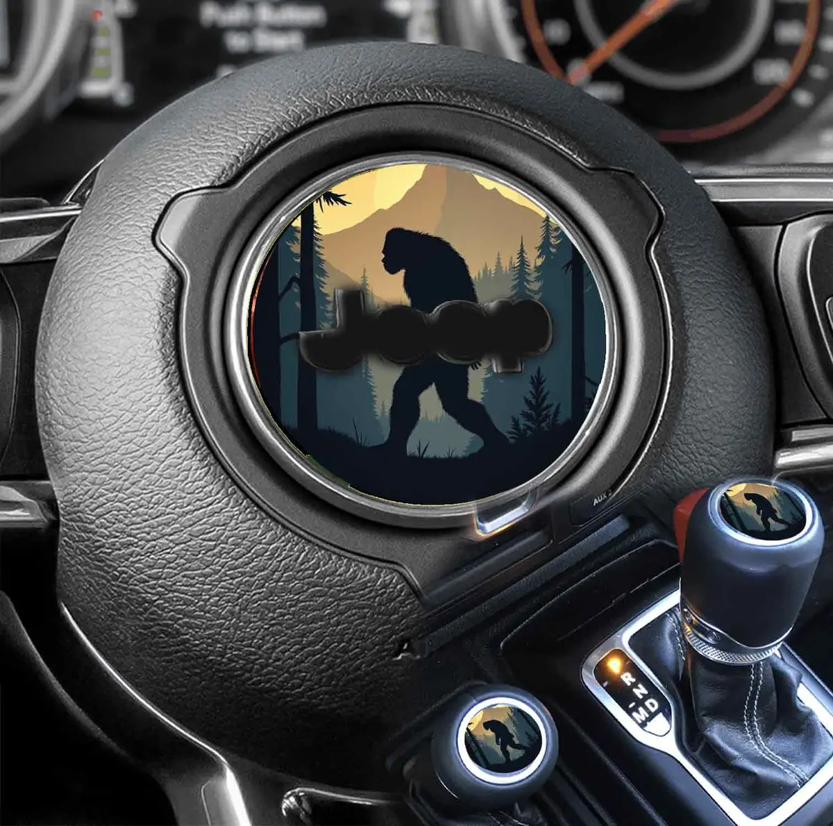 Durable Bigfoot Design Steering Wheel Decal – 149mm Round Adhesive Badge
