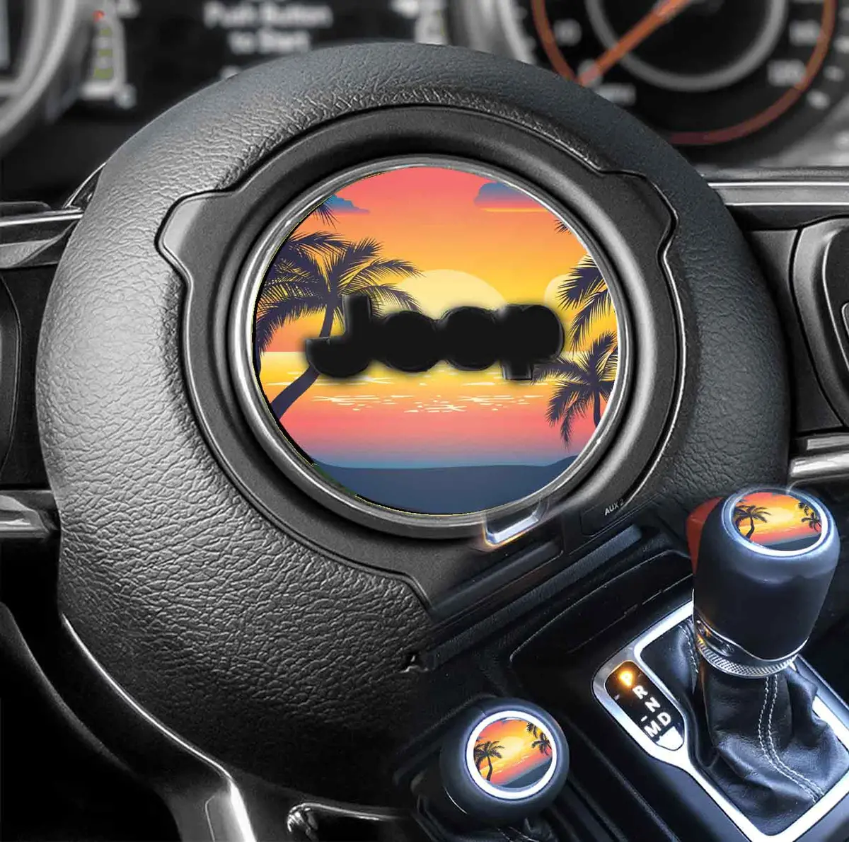 Add coastal charm to your ride with this beach-inspired steering wheel decal featuring a retro '196' motif — durable, easy to apply, and UV-resistant.
