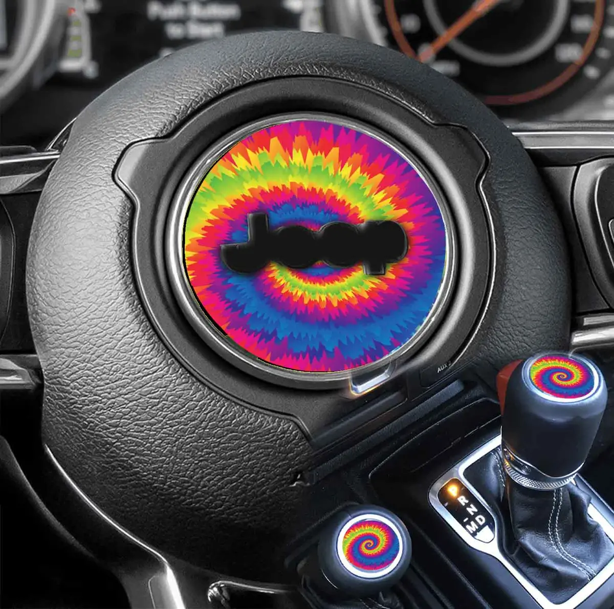 Vibrant Tie-Dye Steering Wheel Decal – Unique Pattern 205