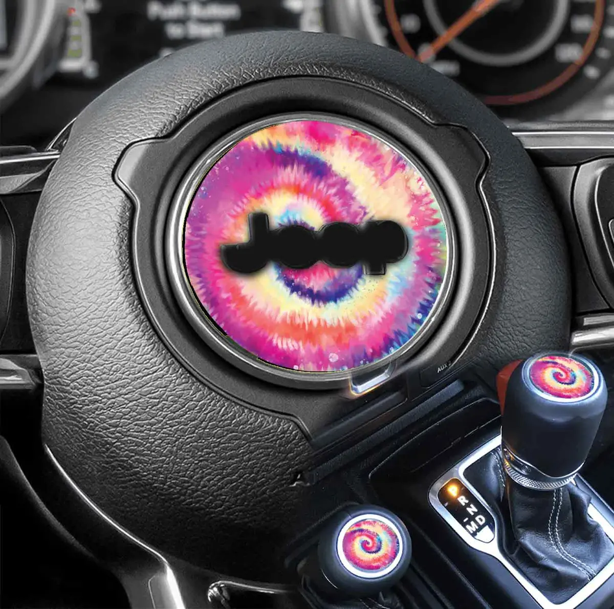Vibrant Tie-Dye Steering Wheel Decal – Unique Pattern 207