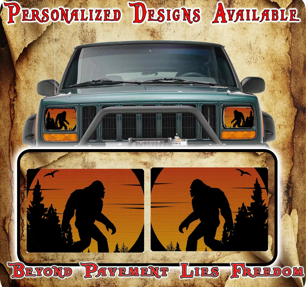 Bigfoot Eye Decals For Yj Or 5X7 Headlights 1