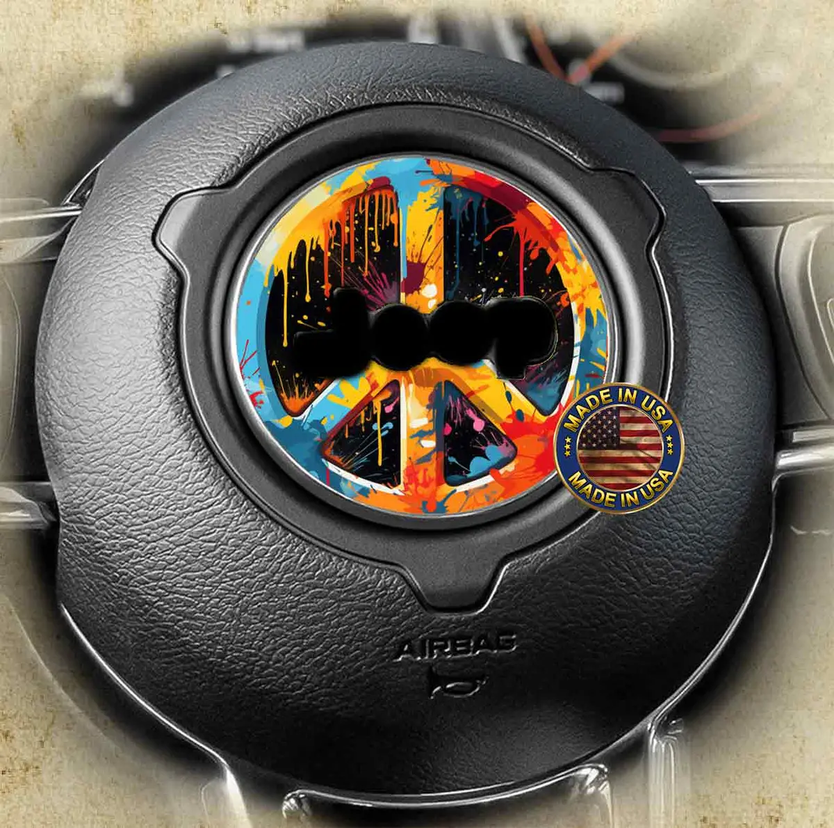 Steering Wheel Decal Peace Sign 201 1