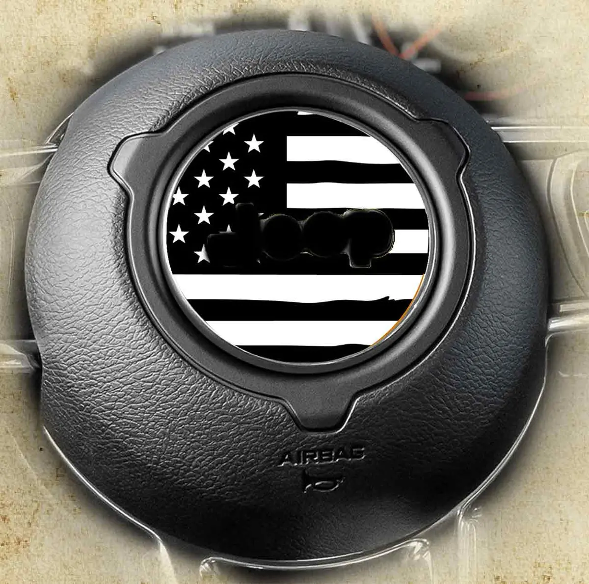 Steering Wheel Decal Black And White Flag 214 1