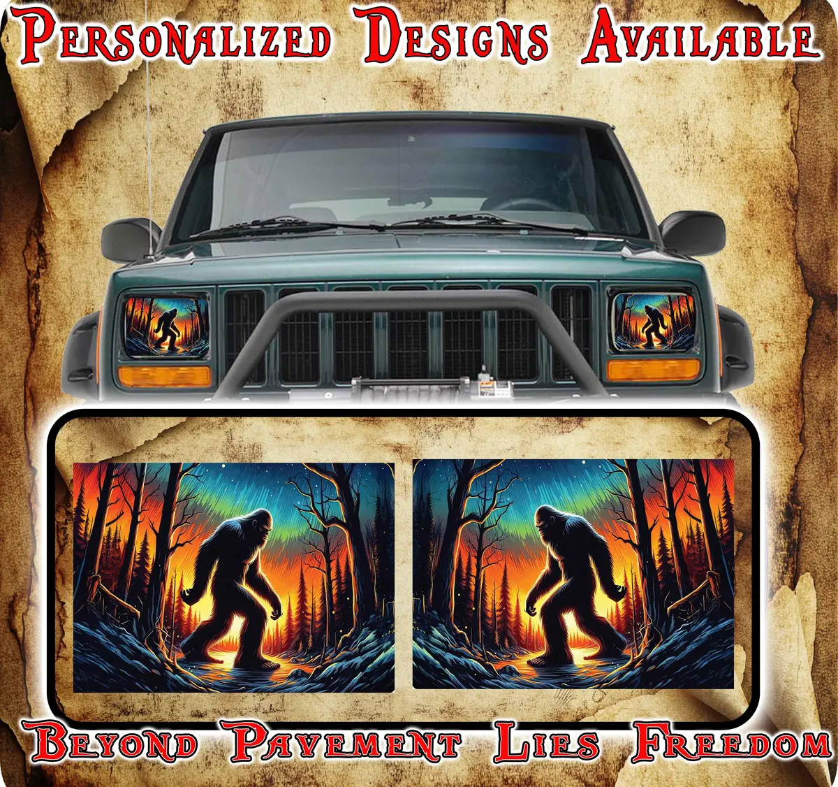 Bigfoot Eye Decals For Yj Or Xj 5X7 Headlights 2