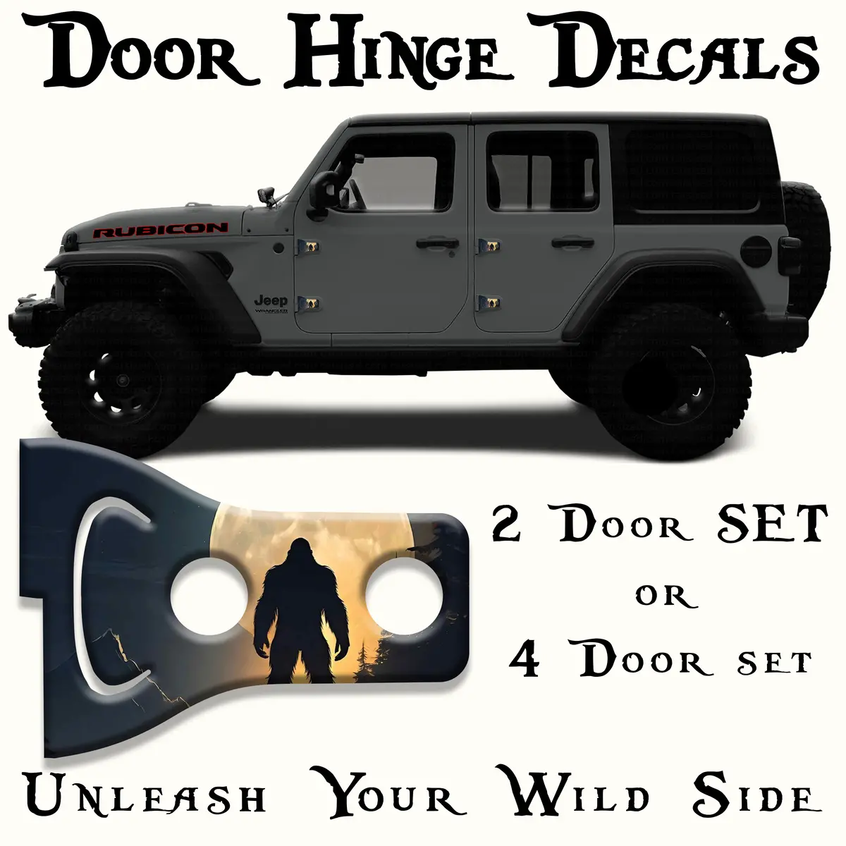 Bigfoot Print Door Hinge Decals 35 1