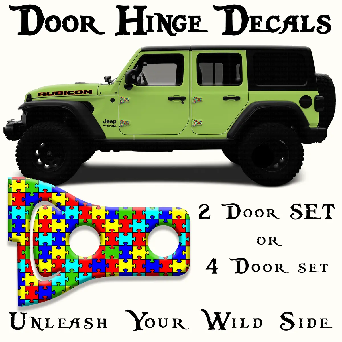 Autism Puzzle Door Hinge Decals 38 1