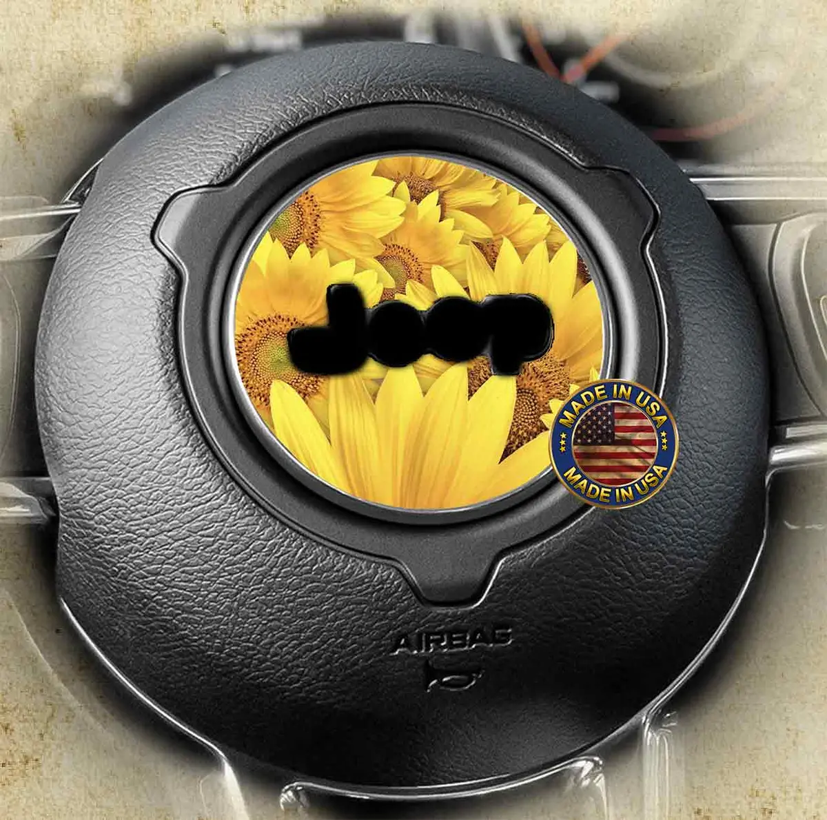 Steering Wheel Decal Sunflower Overload 195 1