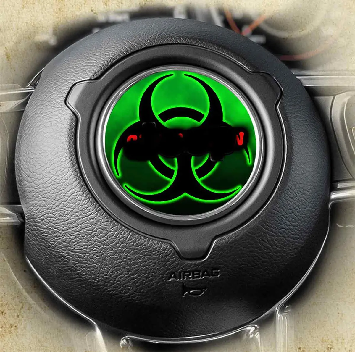 Biohazard-Themed Steering Wheel Decal – 150mm Diameter