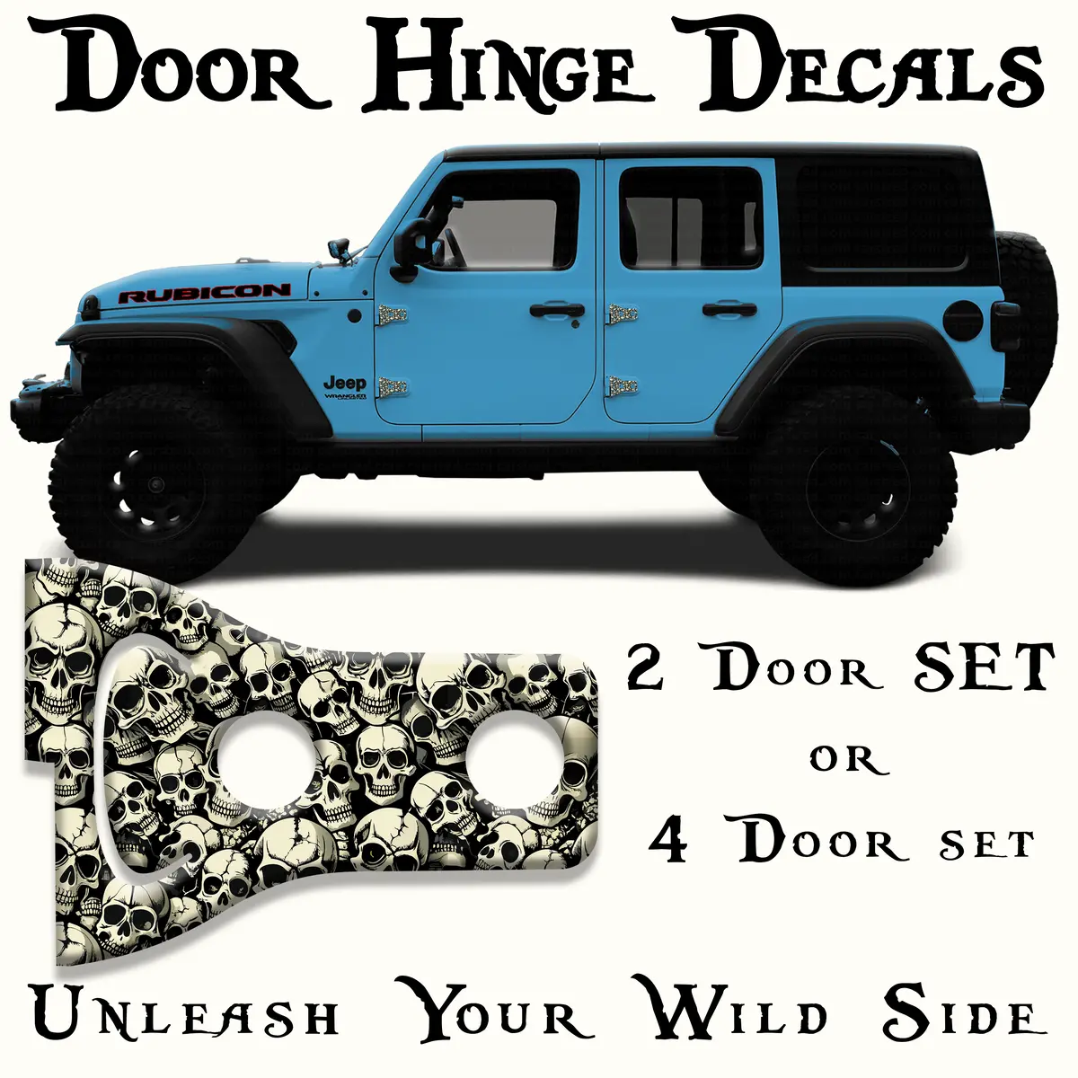Skulls Door Hinge Decals 5 1