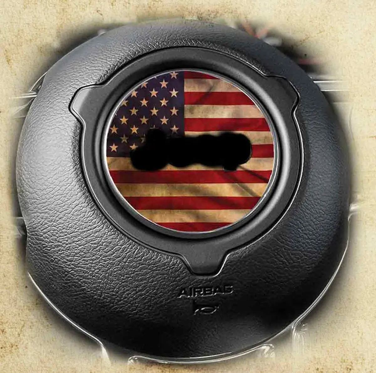Steering Wheel Decal Antique American Flag 154 1