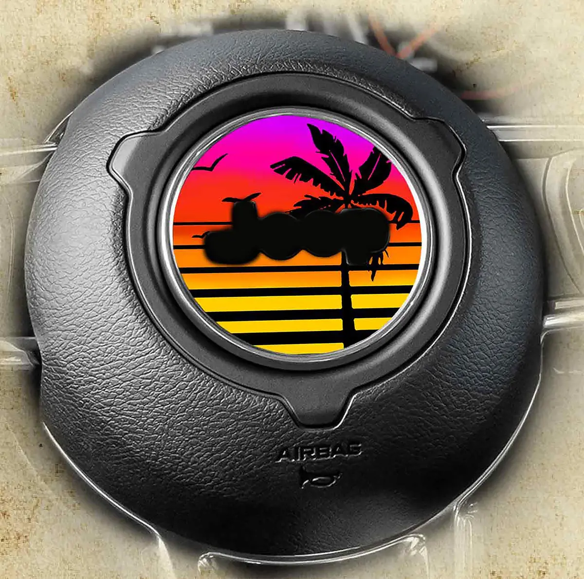Steering Wheel Decal Retro Palm 187 1