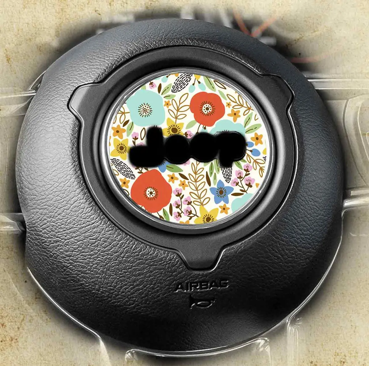 Steering Wheel Decal Whimsical Flowers 210 1