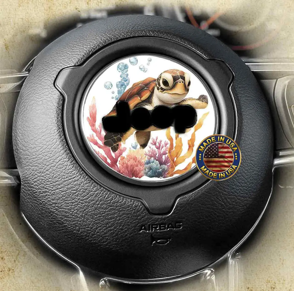 Sea Turtle Steering Wheel Decal – 234mm Diameter