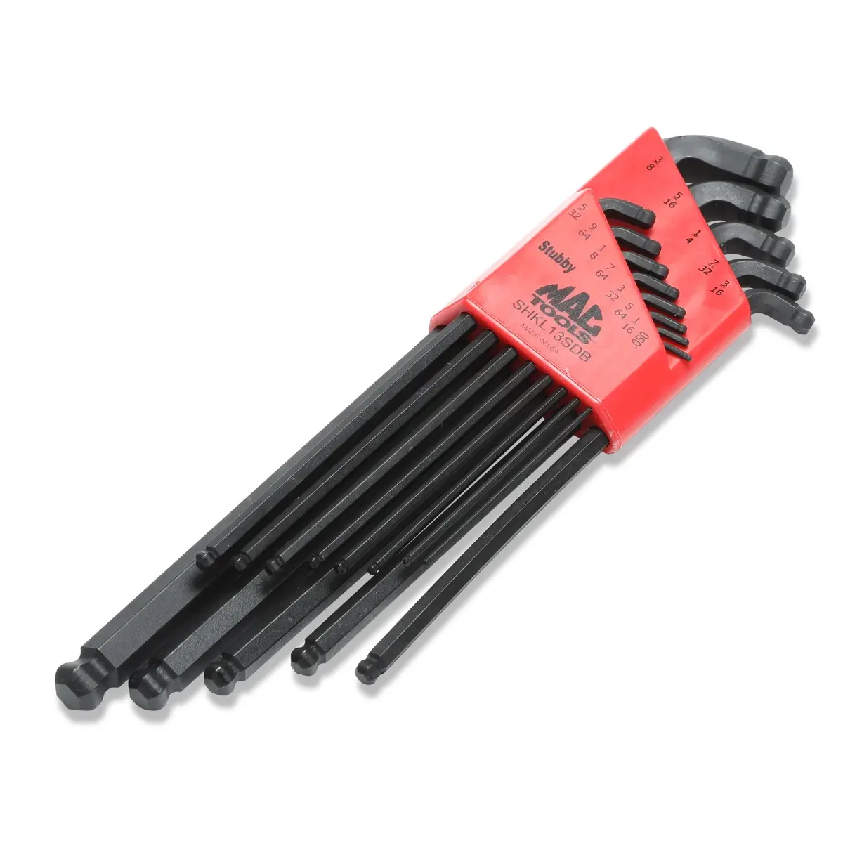 13-Pc. Sae Stubby Double-Ball Hex L-Key Set 1