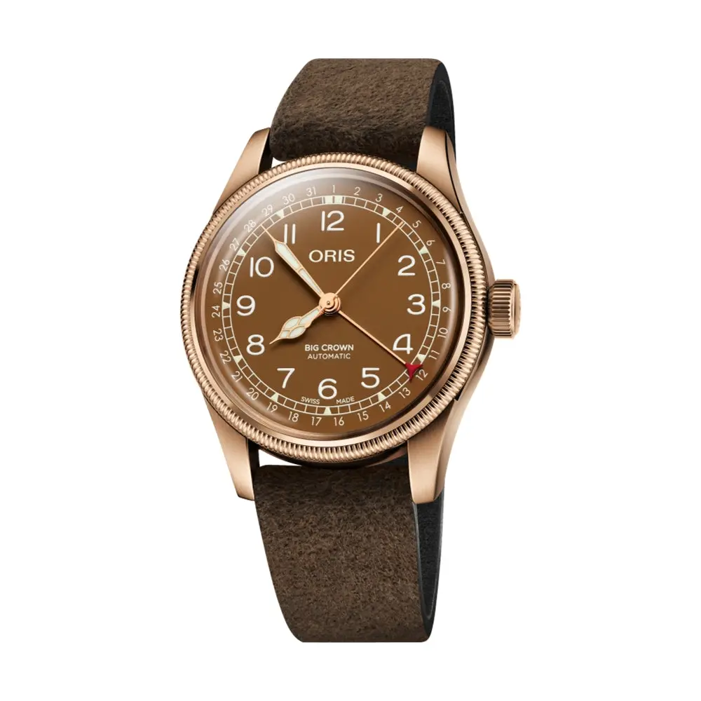 Big Crown Bronze Pointer Date 40Mm - Brown On Leather Strap 1