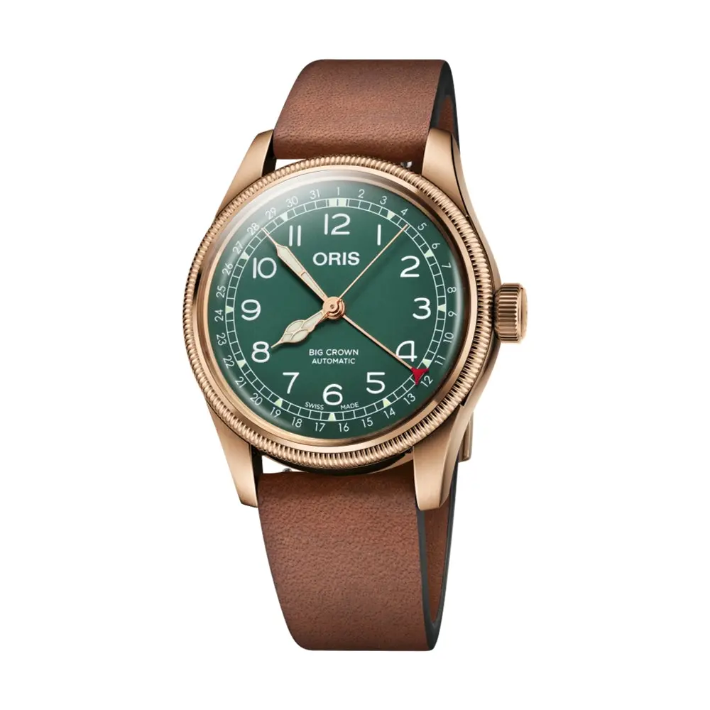 Big Crown Pointer Date 80Th Anniversary Edition 40Mm - Green On Leather Strap 1