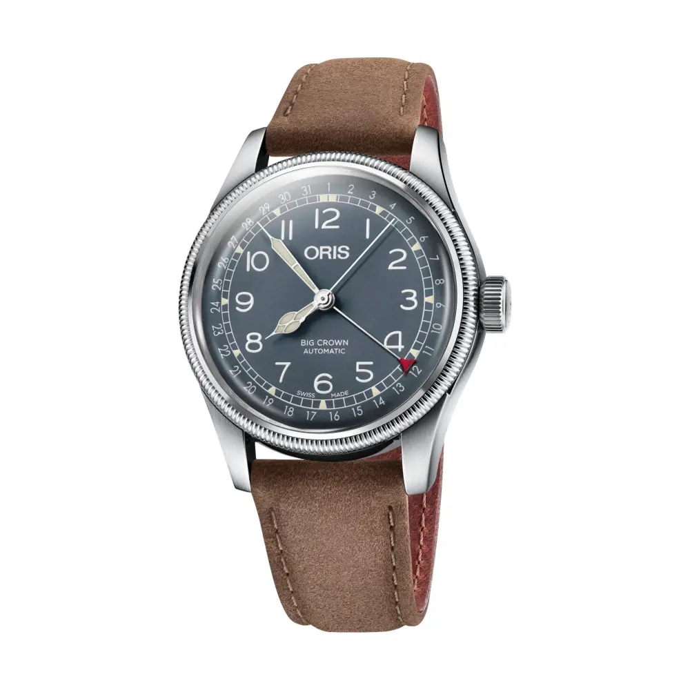 Big Crown Pointer Date 40Mm - Blue On Leather Strap 1