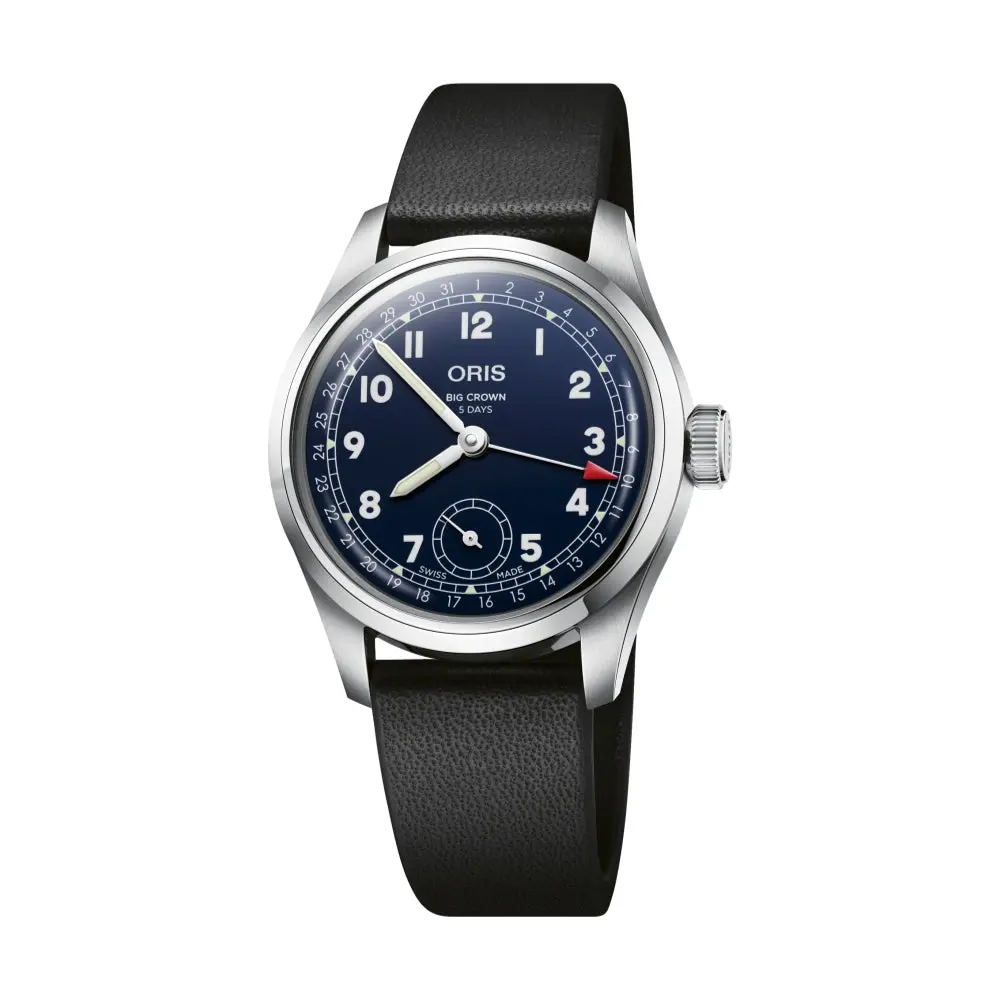 Big Crown Pointer Date Calibre 403 38Mm - Blue On Leather Strap 1
