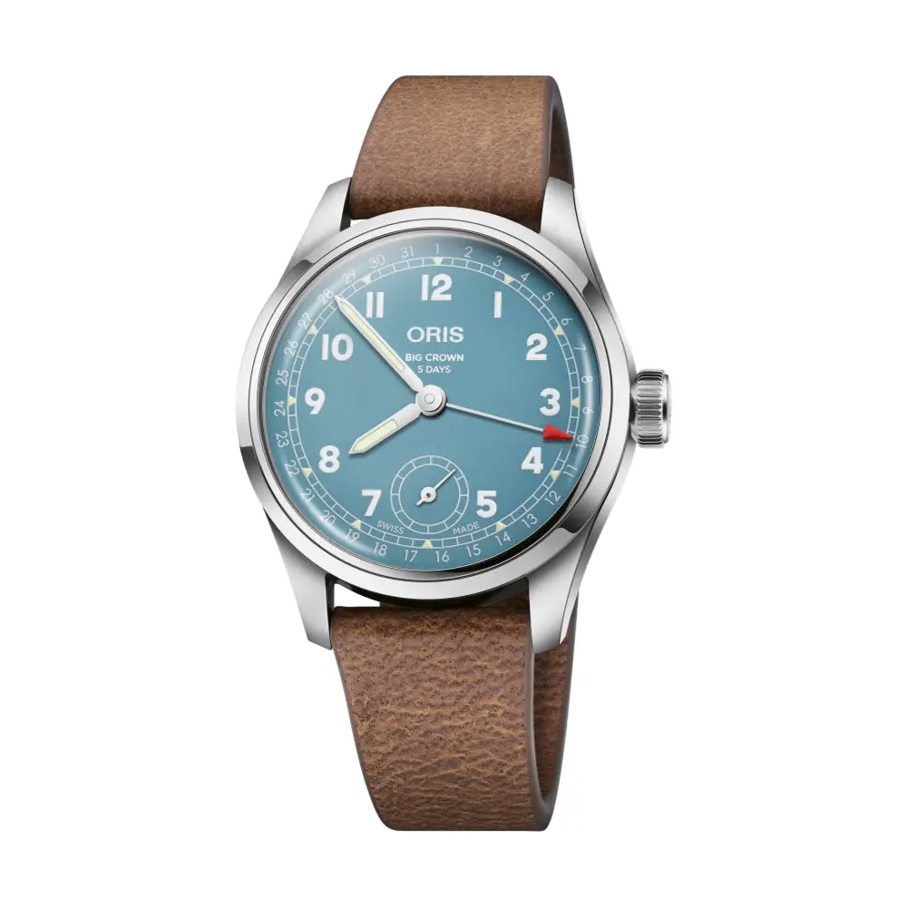Big Crown Pointer Date Calibre 473 38Mm - Blue On Leather Strap 1