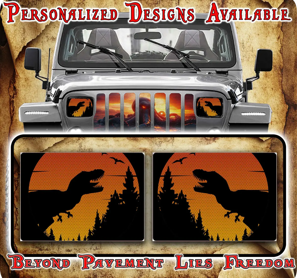 Dino Eye Decals For Yj Or 5X7 Headlights 2