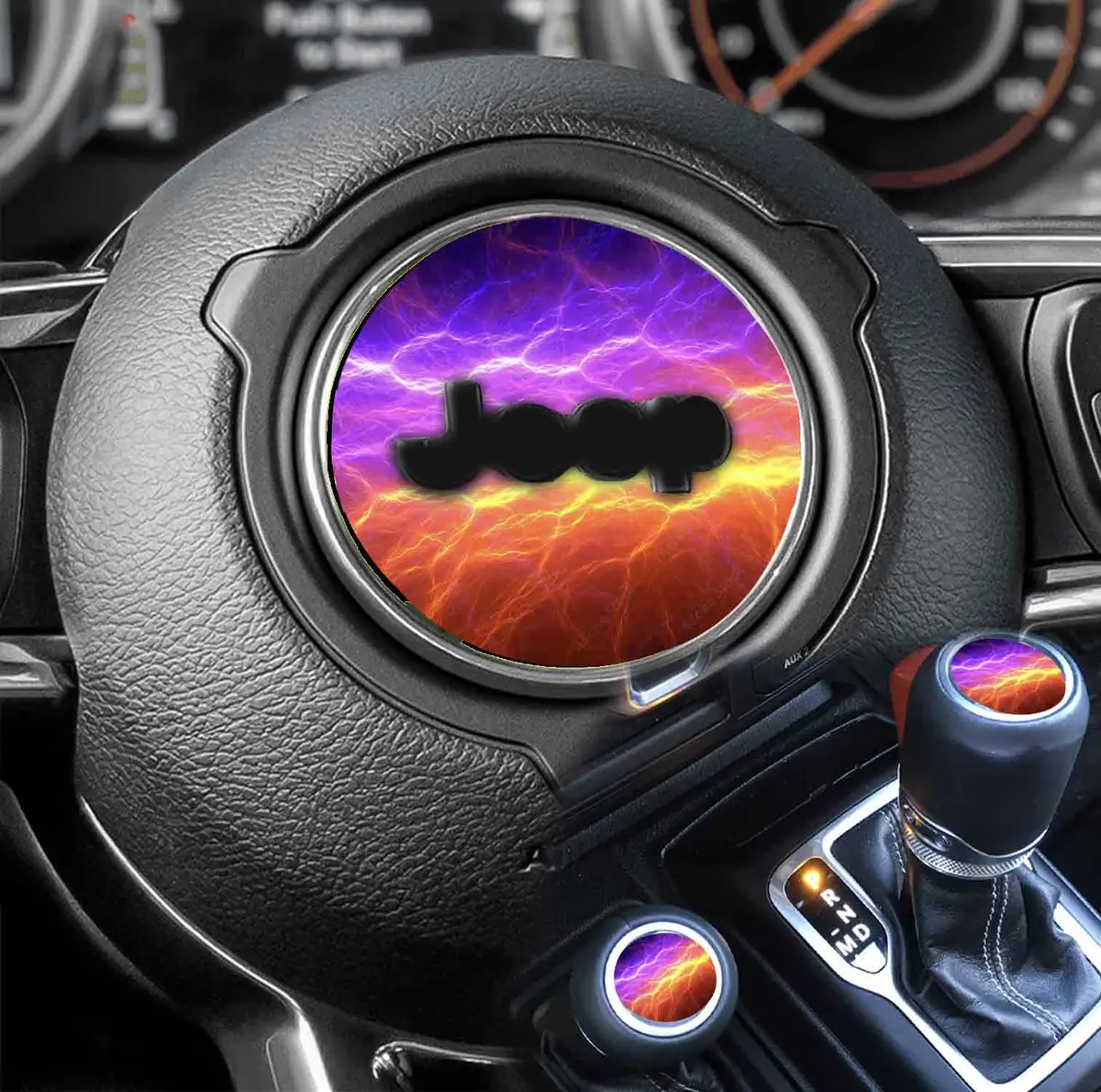 Custom 221-themed illuminated steering wheel decal with integrated LED lighting