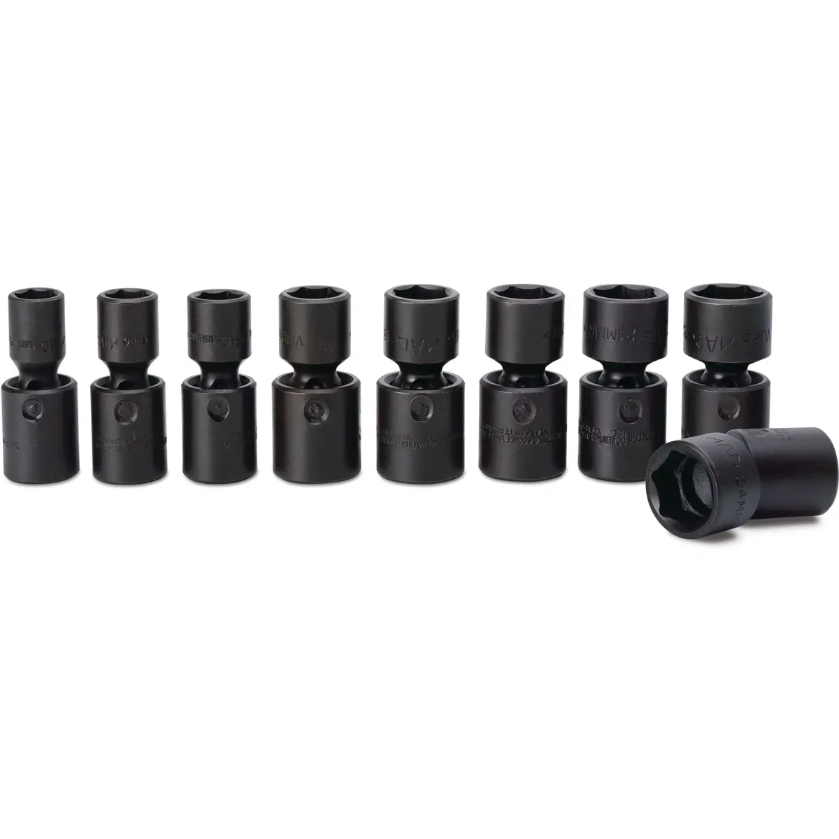 9-Pc. 1/2" Drive Metric Impact Universal Socket Set - 6-Pt. 1
