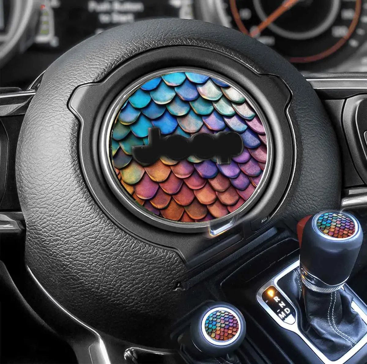 Eye-Catching Dragon Scale Design Steering Wheel Decal for Custom Vehicle Interior