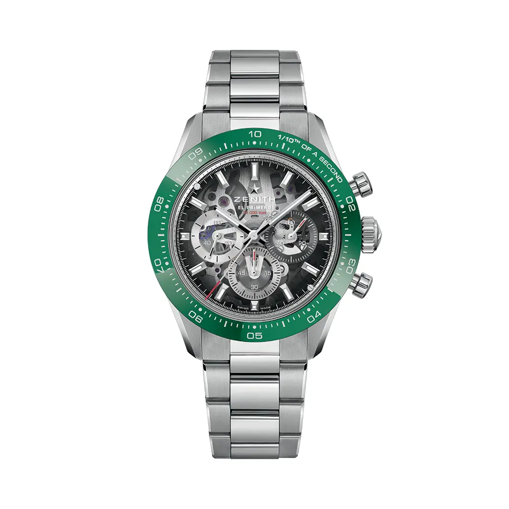 Chronomaster Sport Skeleton 41Mm - Grey, Green Bezel On Bracelet And Additional Rubber Strap 1