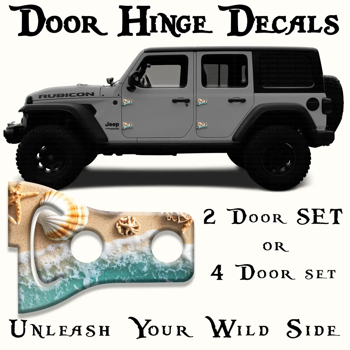Sea Shells Print Door Hinge Decals 31 3
