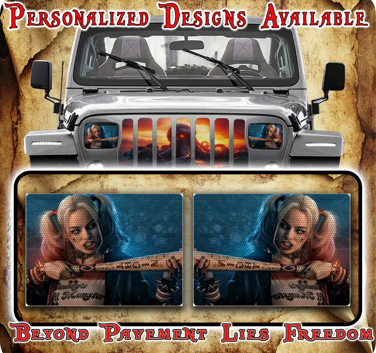 Cat Eye Decals For Yj Or 5X7 Headlights 2