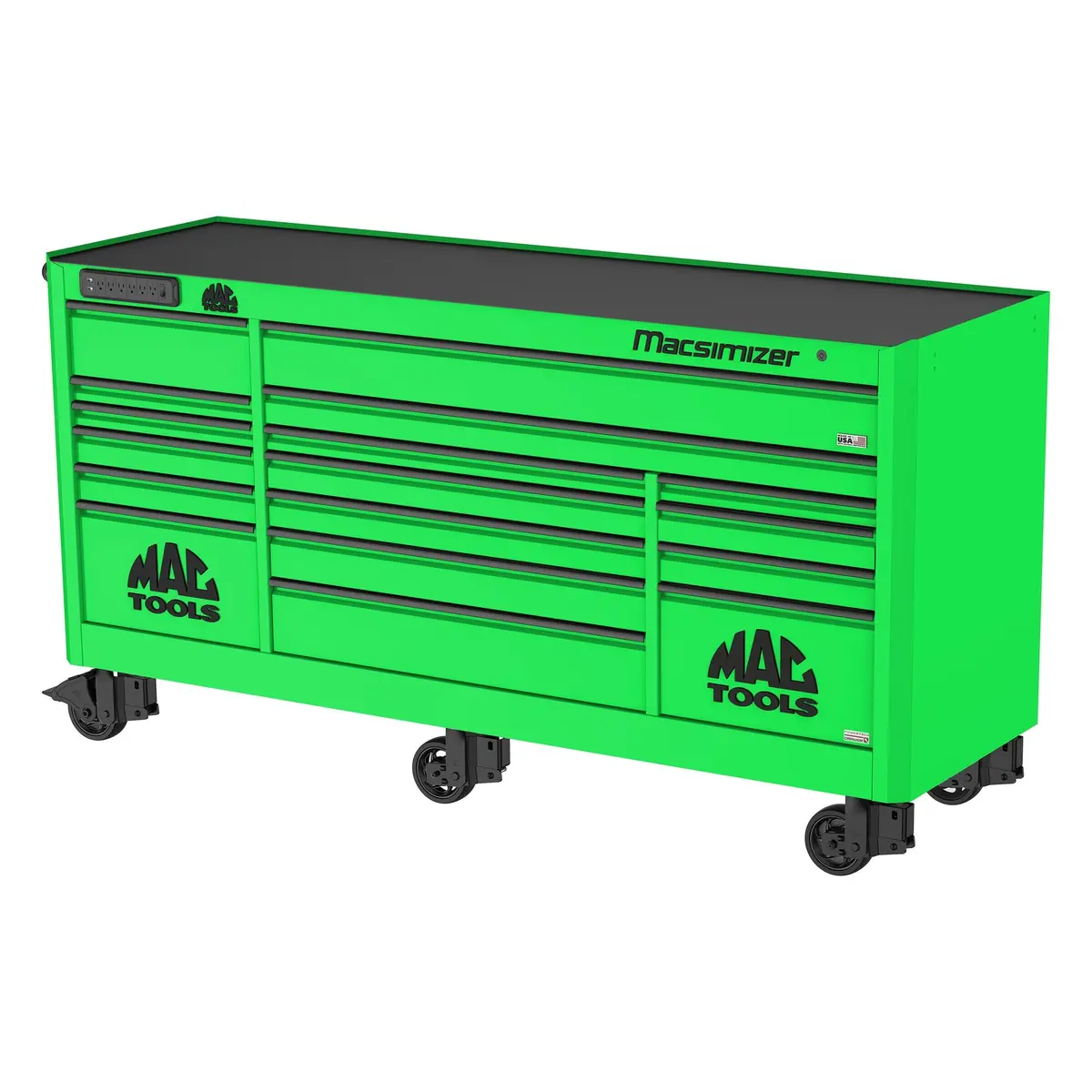 Macsimizer® 17-Drawer Workstation - Lime Green 1
