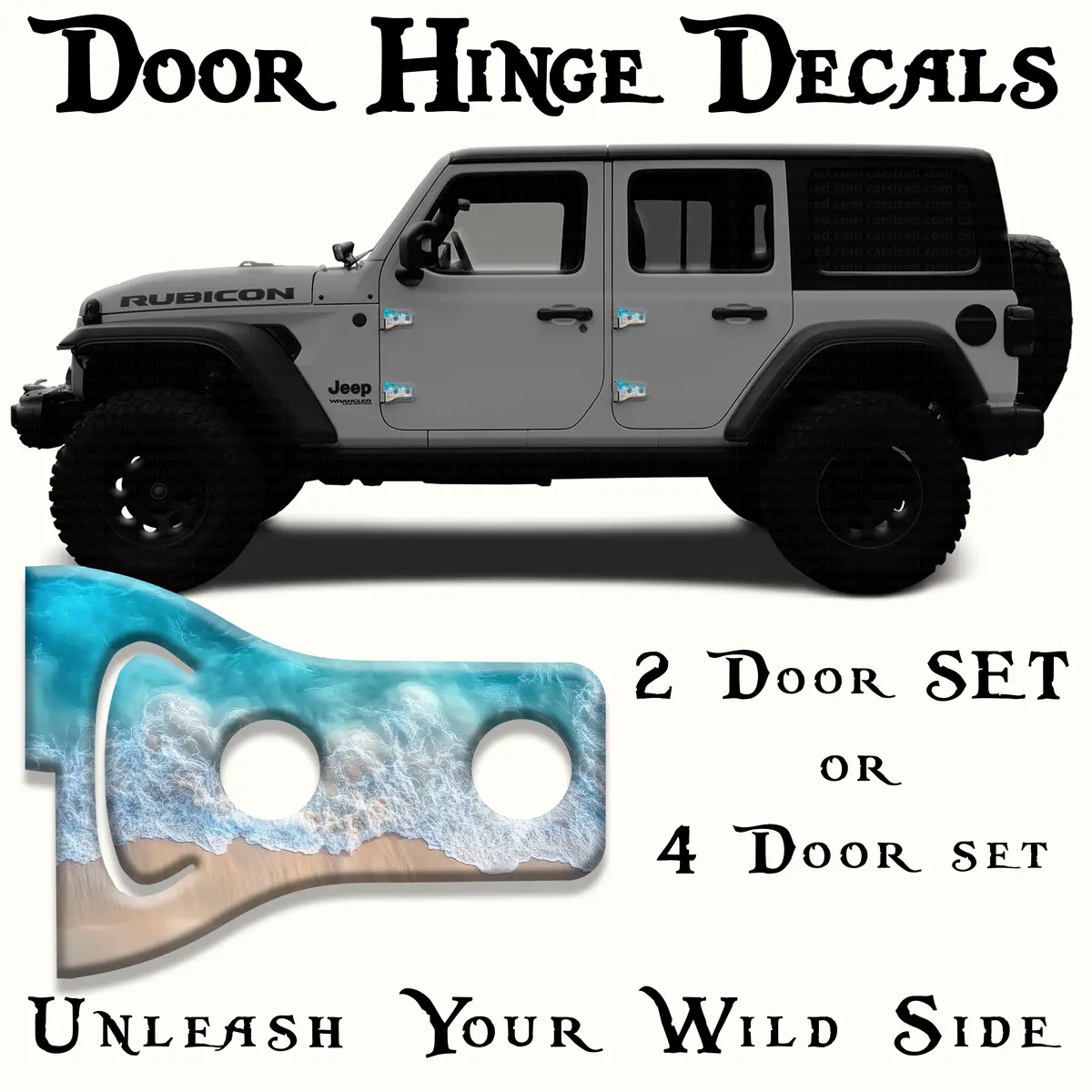 Beach Door Hinge Decals 6 1