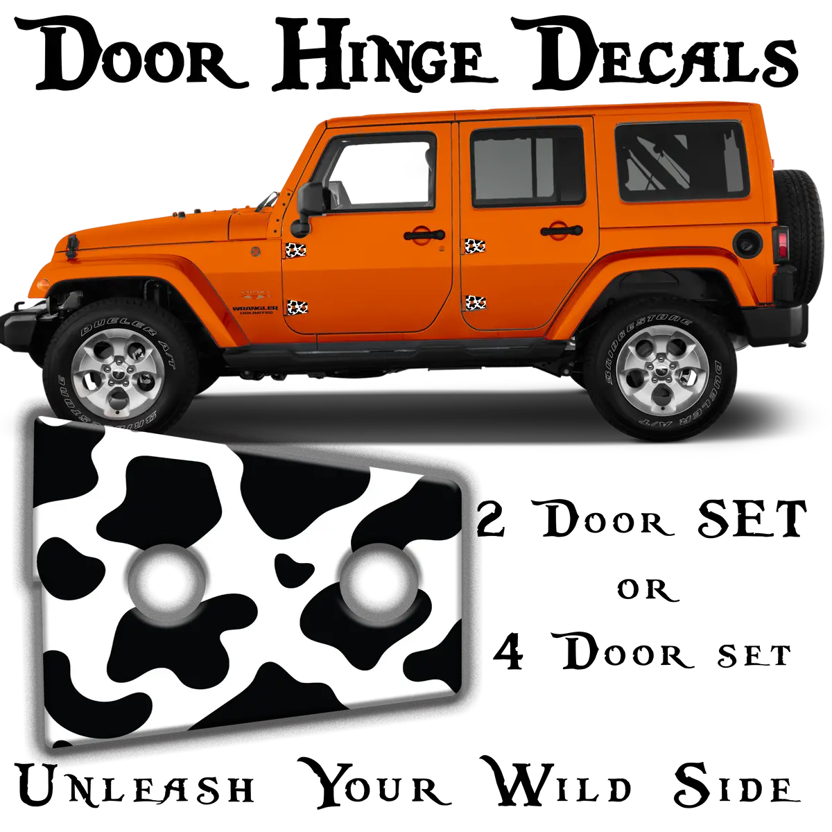 Jk Cow Print Door Hinge Decal 7 1