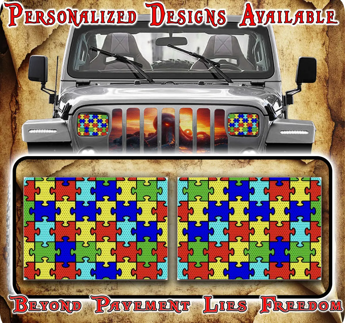 Autism Awareness Eye Decals For Yj Or 5X7 Headlights 2