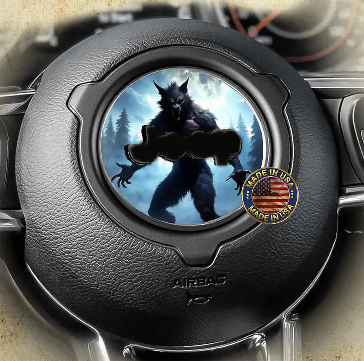 Steering Wheel Decal Werewolf 132 1