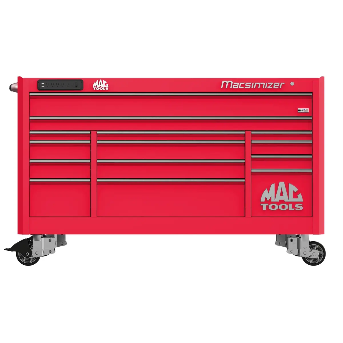 Macsimizer® 14-Drawer Workstation - Firebrick Red 1