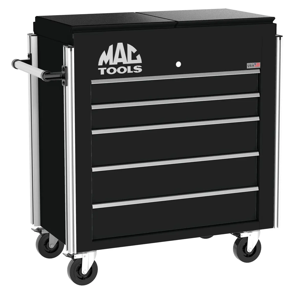 5-Drawer Utility Cart W/ Split Sliding Lid - Galaxy Black 1