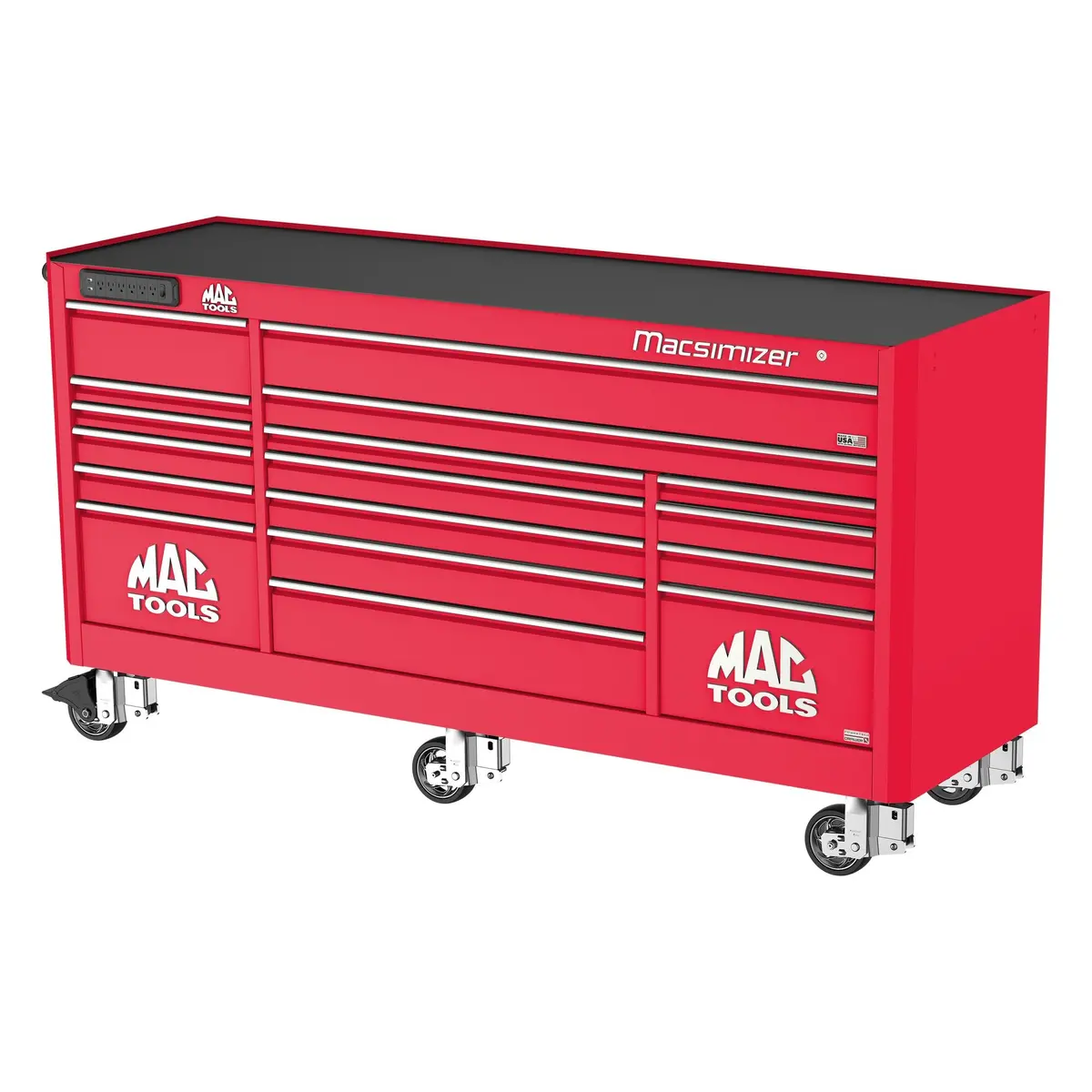 Macsimizer® 17-Drawer Workstation - Firebrick Red 1