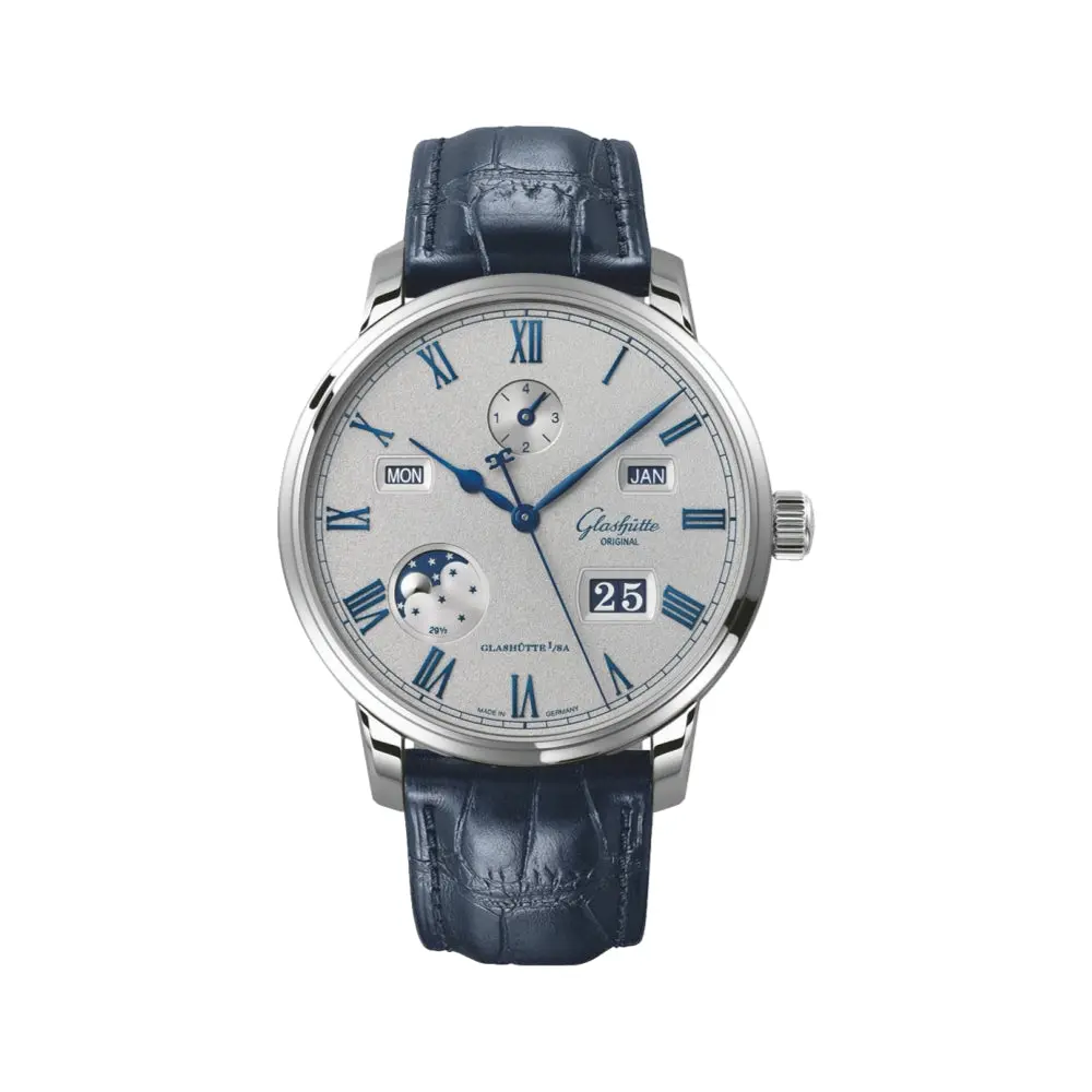 Senator Excellence Perpetual Calendar 42Mm - Galvanized Grey On Leather Strap 1