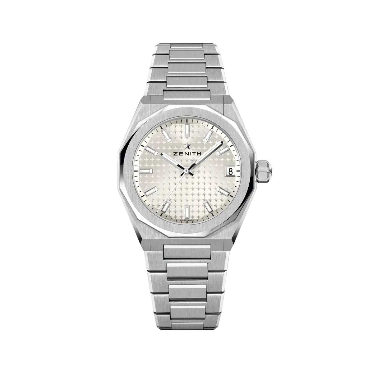 Defy Skyline 36Mm - White-Toned On Bracelet W/ Extra Rubber Strap 1