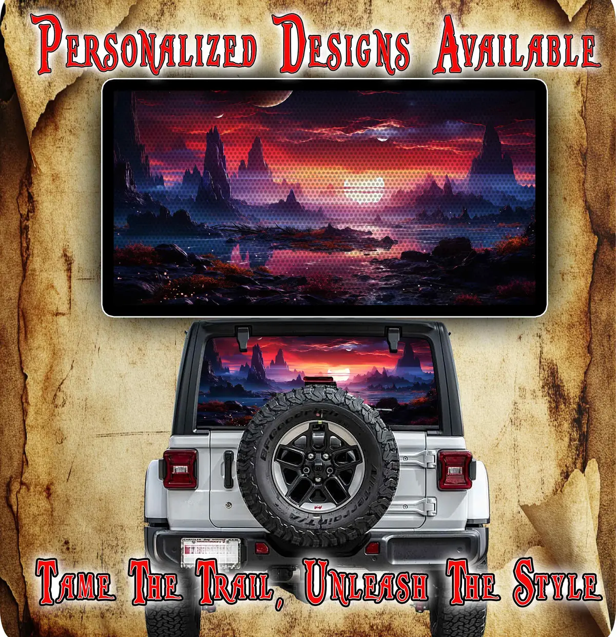 Fantasy Landscape Rear Window See Through Graphic. 1