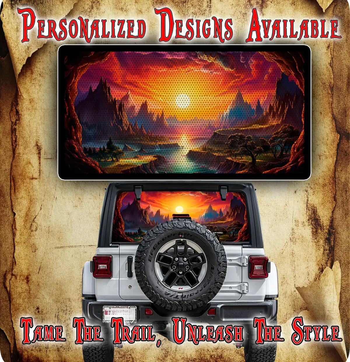 Fantasy Landscape Rear Window See Through Graphic. 1