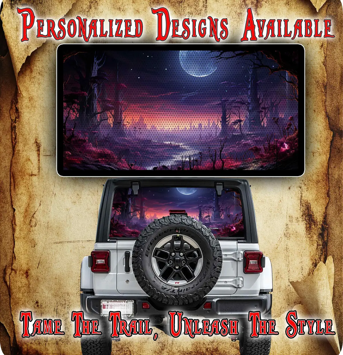 Fantasy Landscape Rear Window See Through Graphic. 1