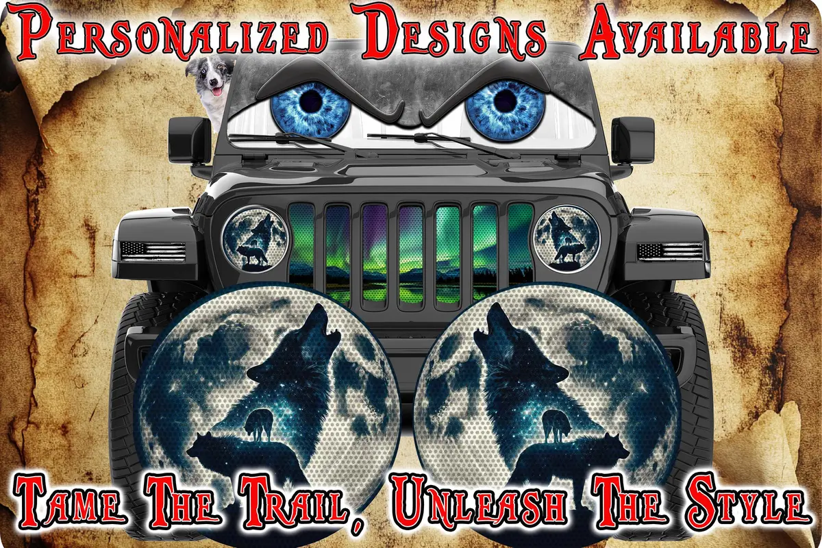 Wolf And Moon Headlight Decal 1
