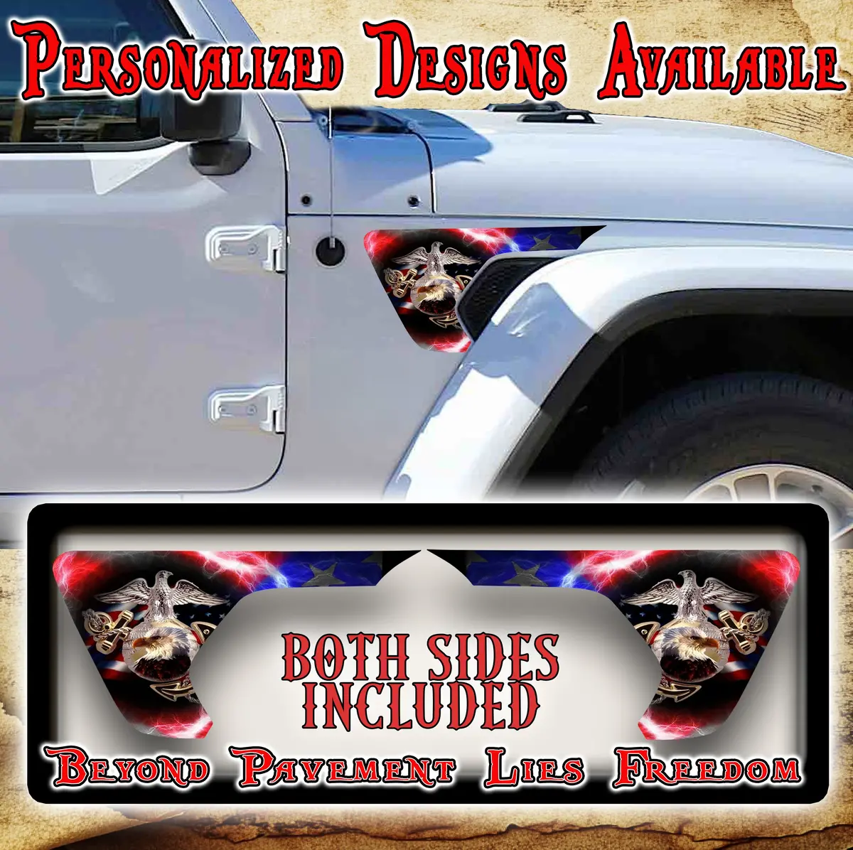 Usmc Ega Fender Vent Decal For The Jl Or Jt 2018 Or Newer 244 1
