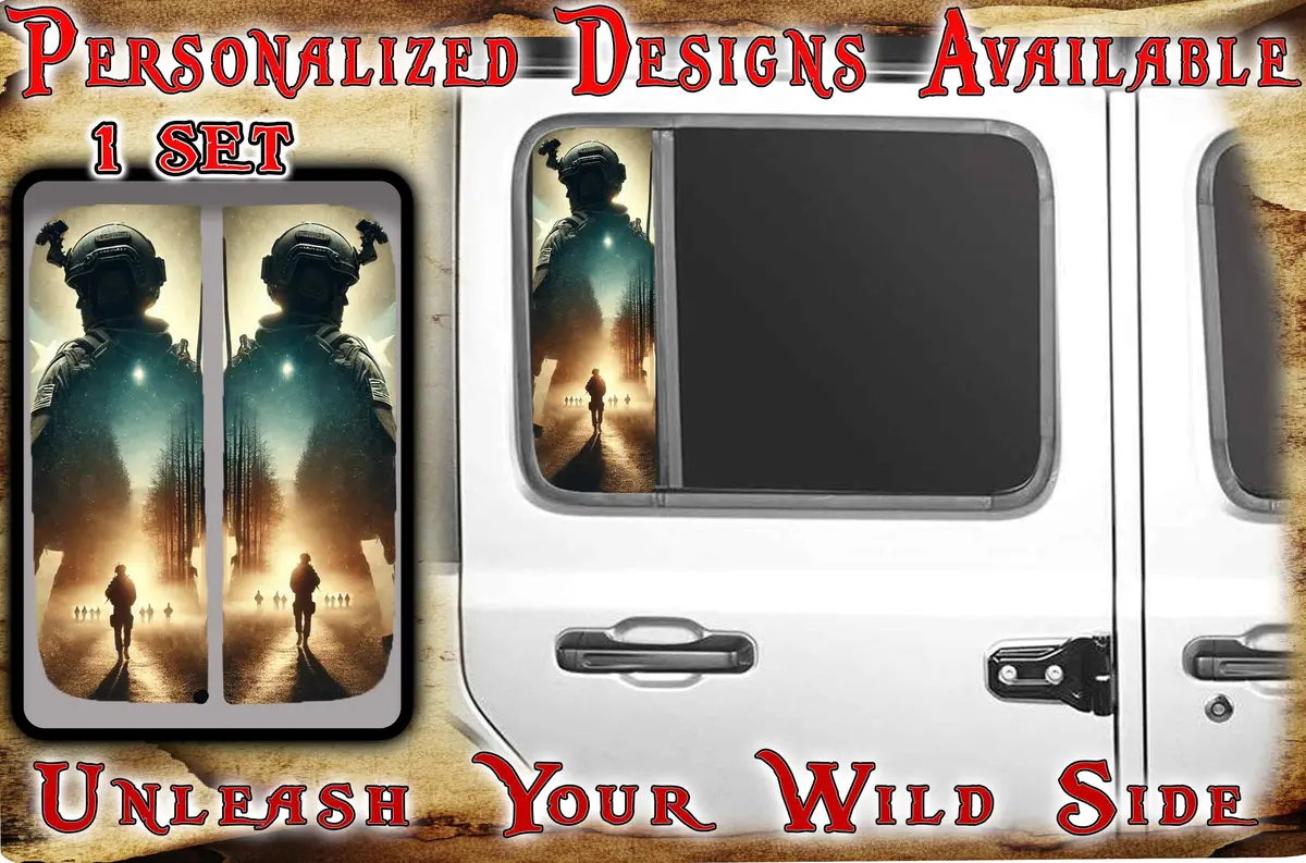 Side Door Window Decal Soldier 107 1
