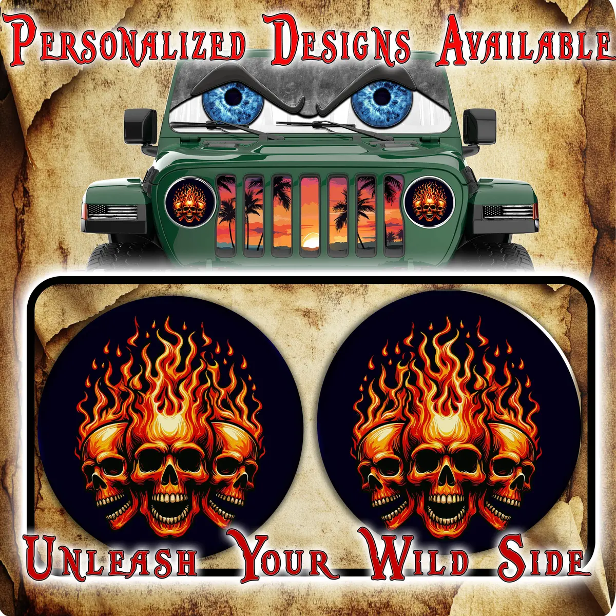 3 Flaming Skulls 107 1